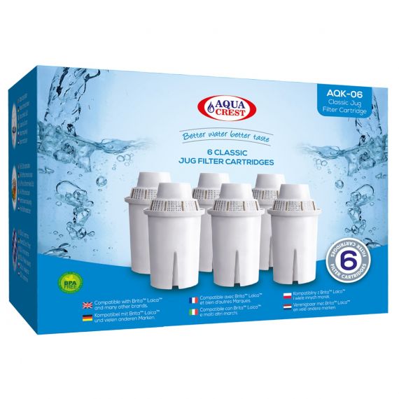 6x FL601G filter vody Aqua Crest do kanvíc Brita Classic